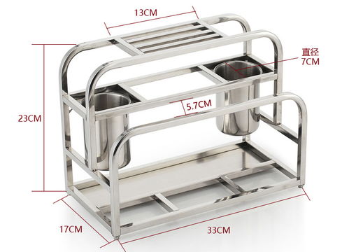 廚房多功能不銹鋼雙筒刀架置物架與不銹鋼掛包架 福卡商城為您打造的廚房收納解決方案